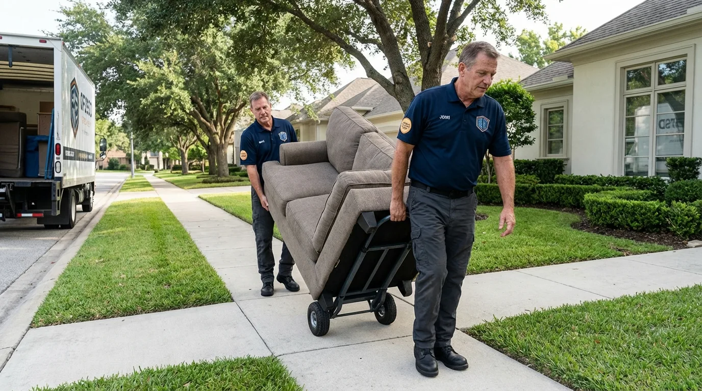Local residential moving crew loading furniture in Middleton, WI